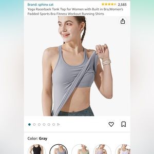 Amazon Workout tank top w/shelf bra